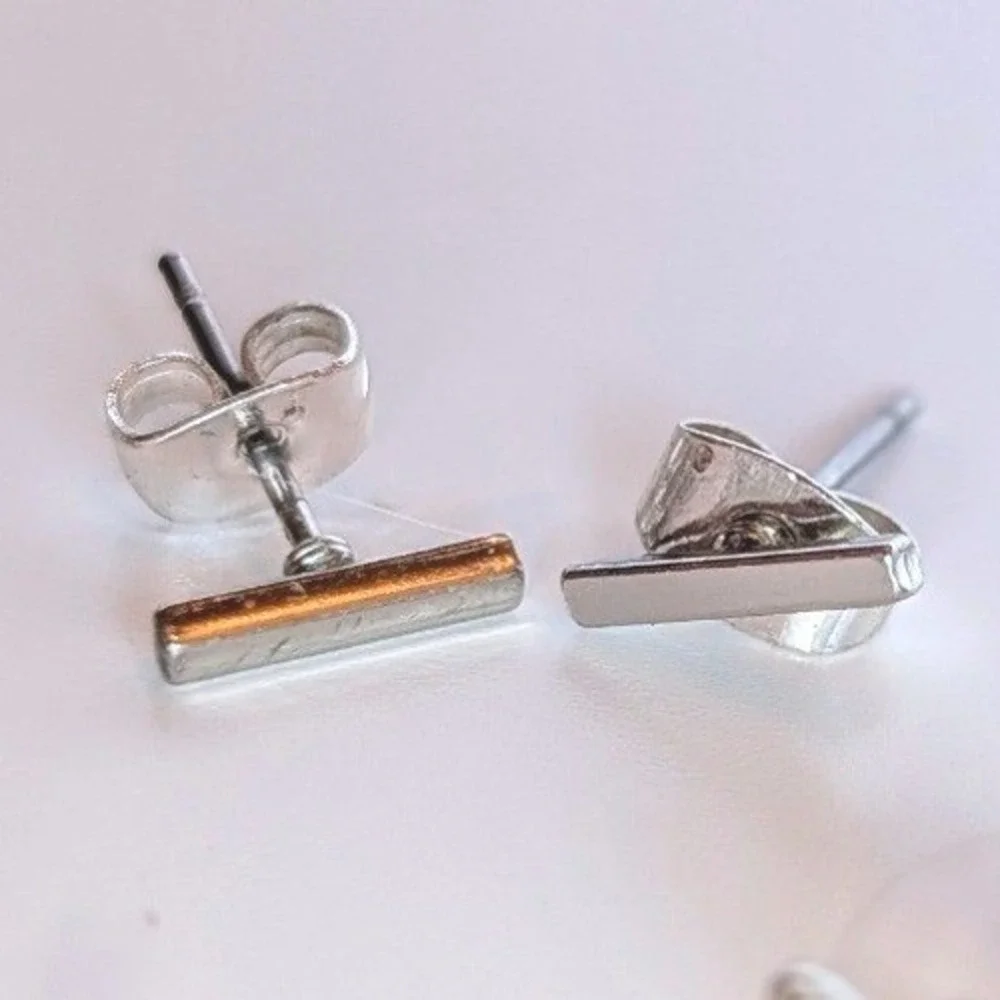 Mixed Stud Earring Set 7 Pairs Nautical Anchor Starfish‎ Shell Silver Tone